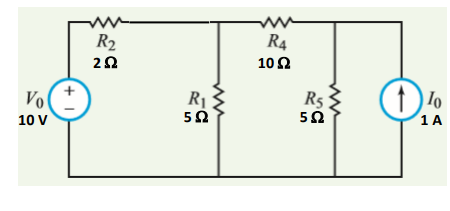 Solved Vo 10 V R2 2Ω R₁ 5Ω www R4 10 Ω R5 5Ω ( Το 10 | Chegg.com