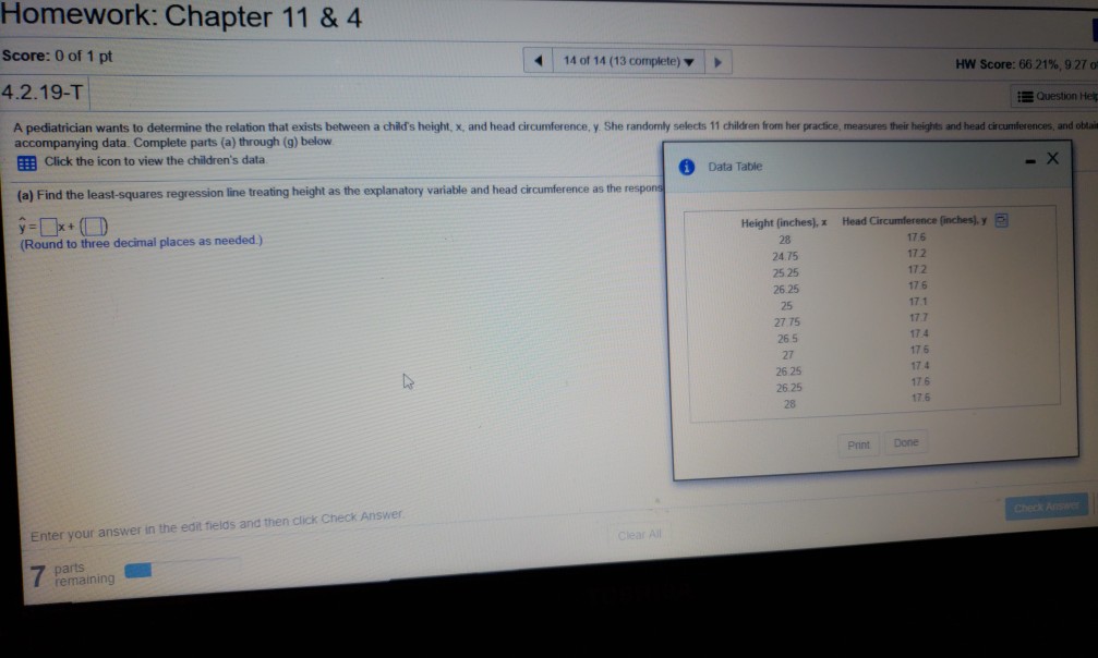 Solved Homework: Chapter 11 & 4 Score: 0 of 1 pt 4.2.19-T 14 | Chegg.com