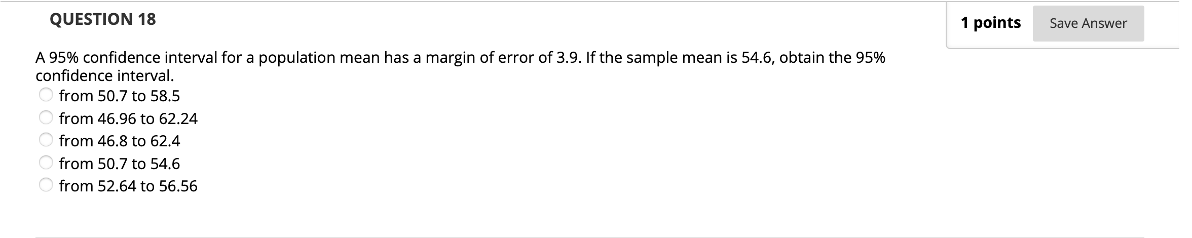 Solved QUESTION 18 1 points Save Answer ОООО A 95% | Chegg.com