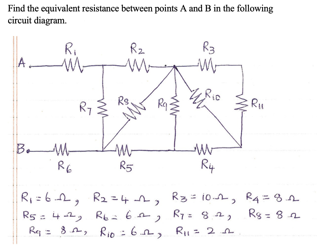 Solved Find The Equivalent Resistance Between Points A And B | Chegg.com