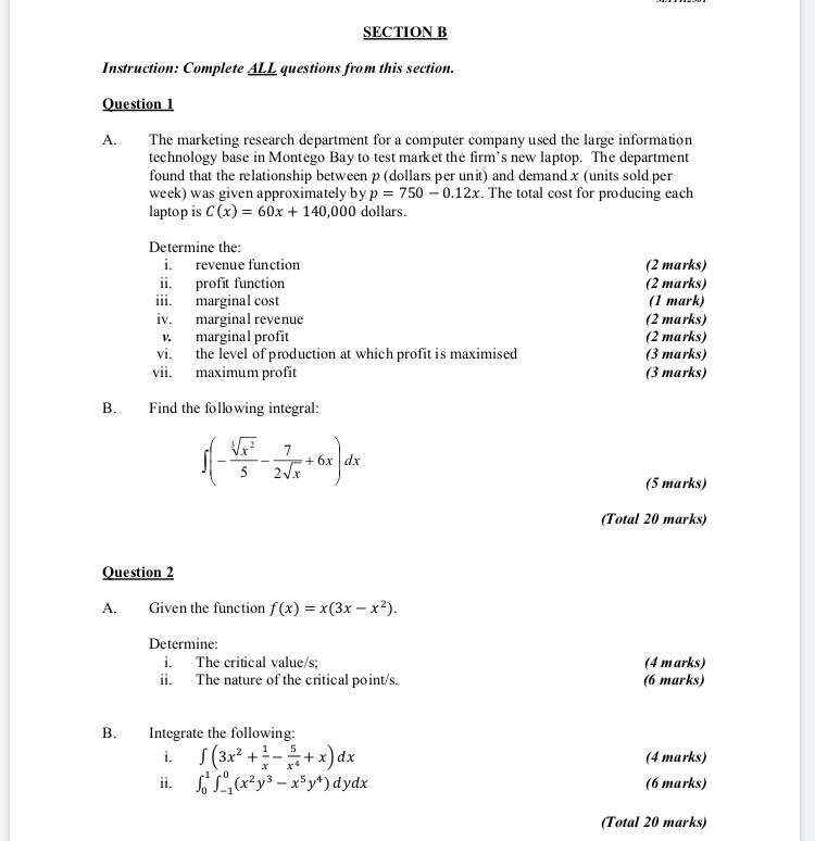 Solved SECTION B Instruction: Complete ALL Questions From | Chegg.com