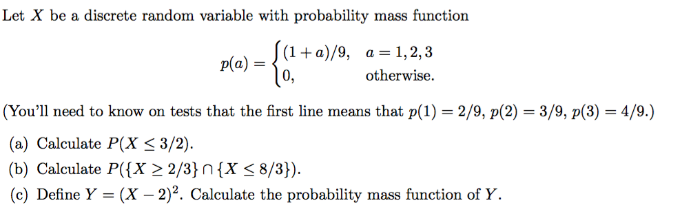Solved Let X be a discrete random variable with probability | Chegg.com
