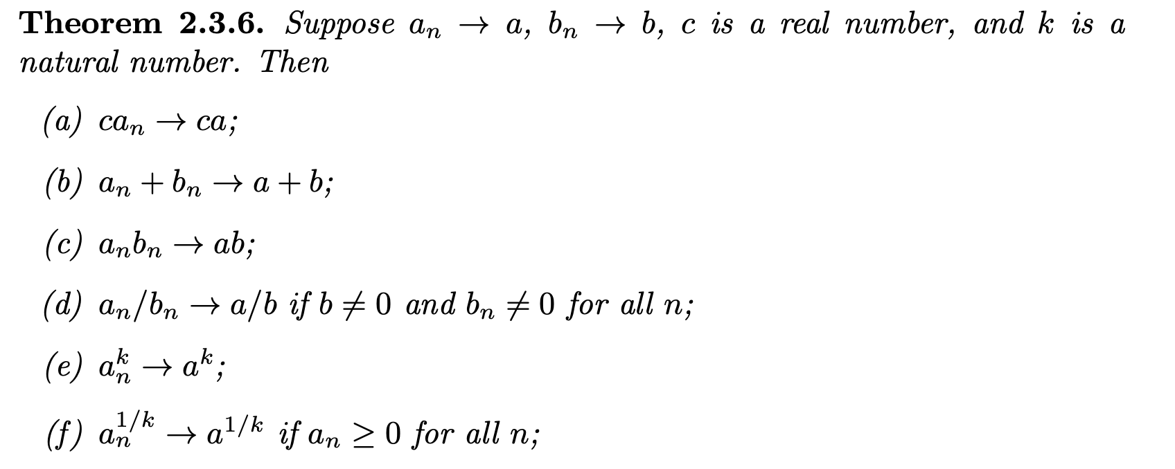 Solved Theorem 2.3.6. Suppose An + A, Bn + B, C Is A Real | Chegg.com