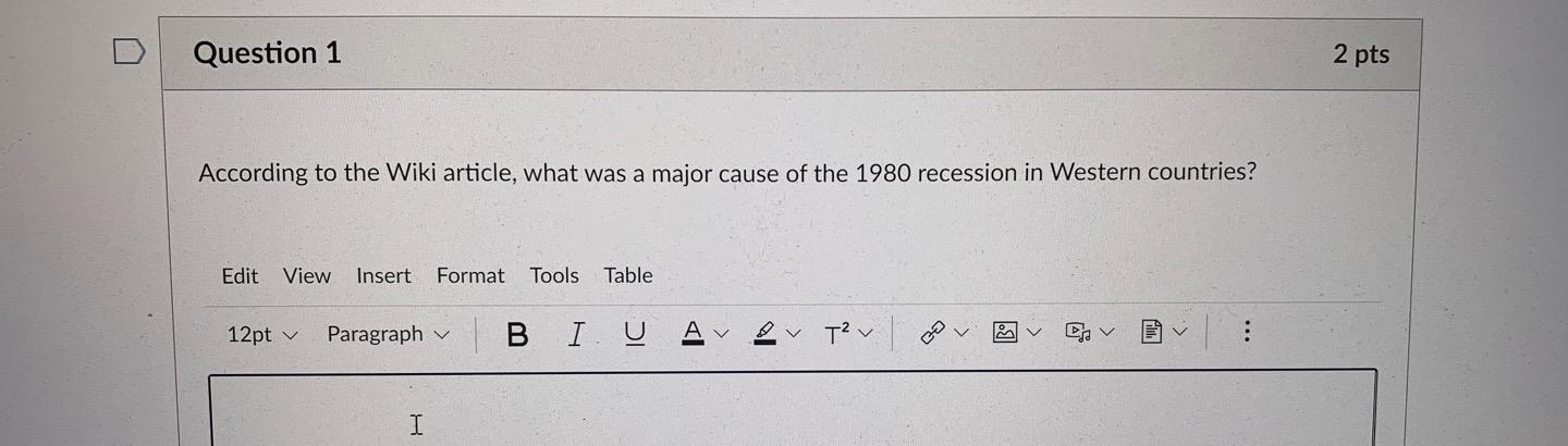 Solved Early 1980s recession From Wikipedia, the free | Chegg.com