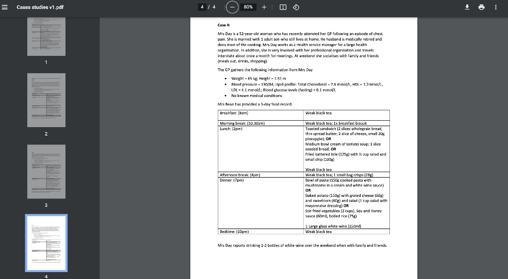 Q1 A Brief Introduction Of Mrs Day S Case Study Chegg Com