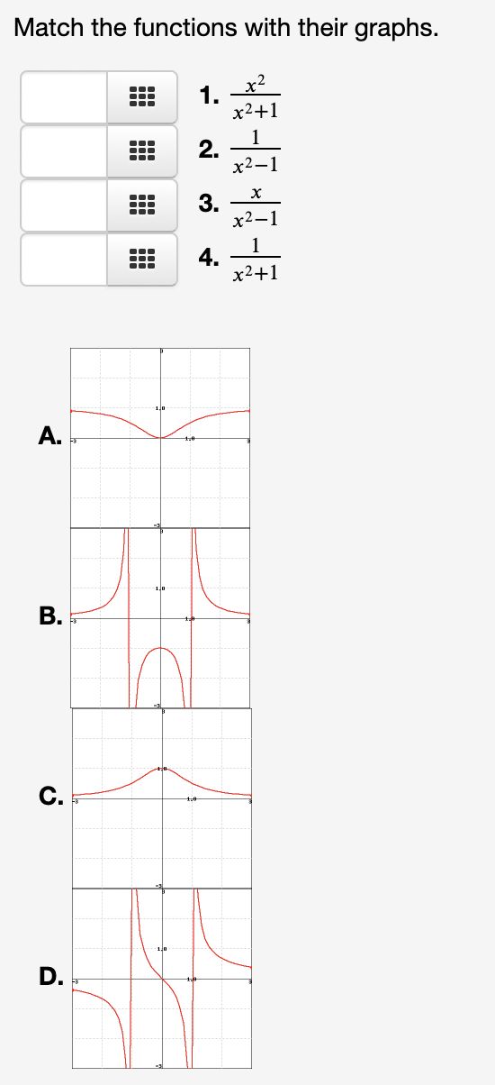 Solved Match the functions with their graphs. - OD 1. x2 | Chegg.com