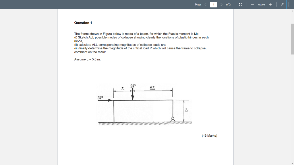 Solved Question 1 The frame shown in Figure below is made of | Chegg.com