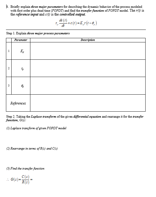 Solved 1. Briefly explain three major parameters for | Chegg.com