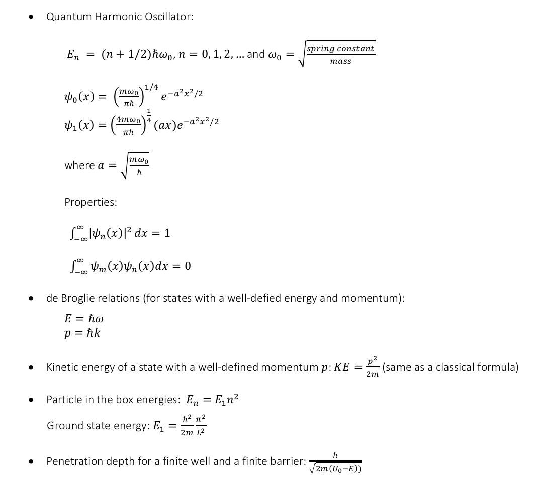 Solved Quantum Harmonic Oscillator Spring Constant En Chegg Com