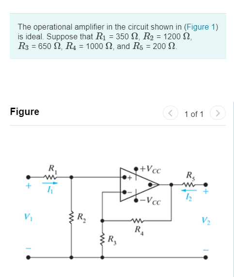 Solved The operational amplifier in the circuit shown in | Chegg.com