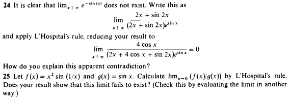 Solved 24 It is clear that limx†xe−sin(x) does not exist. | Chegg.com