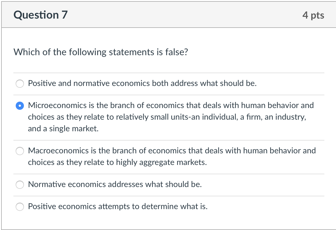 Solved Question 7 4 pts Which of the following statements is | Chegg.com