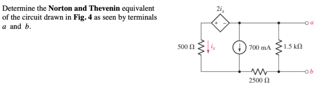 Solved 2i, Determine The Norton And Thevenin Equivalent Of | Chegg.com