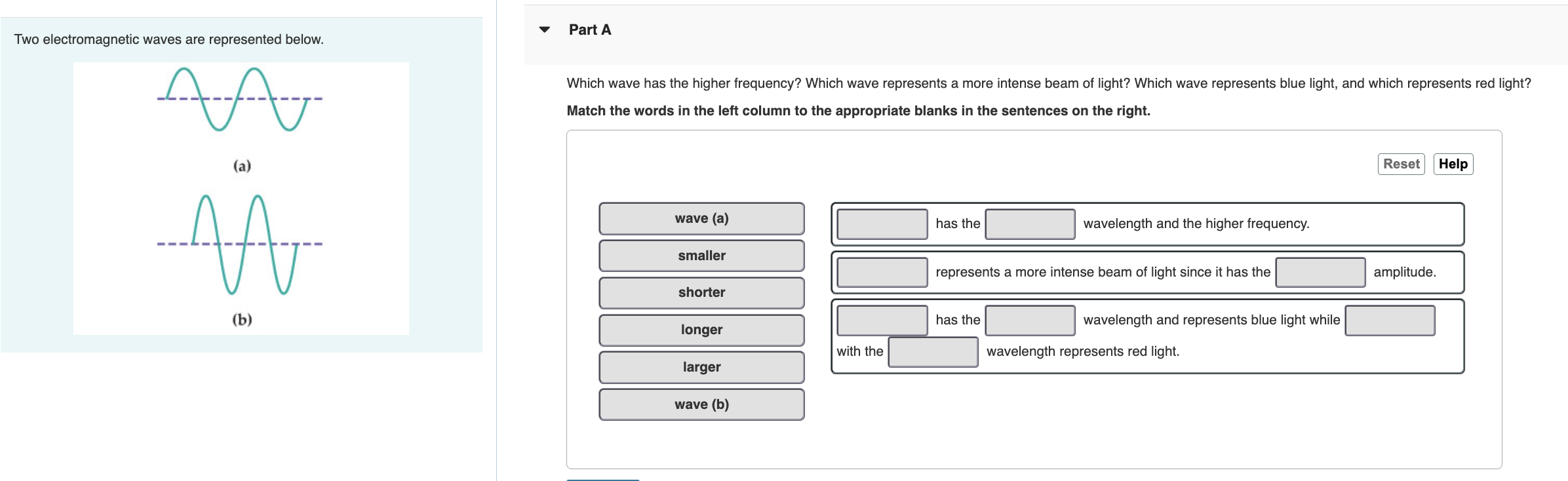 Solved Part A Two electromagnetic waves are represented | Chegg.com