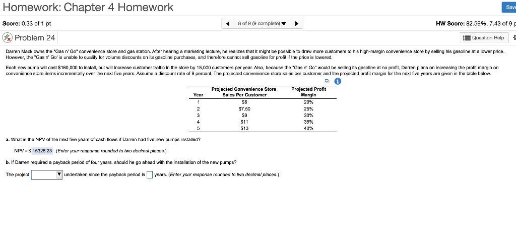 Solved Save Homework: Chapter 4 Homework Score: 0.33 of 1 pt | Chegg.com