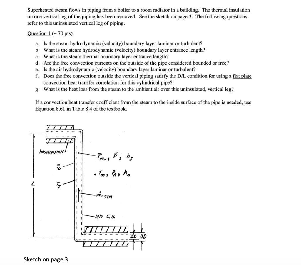 Solved Superheated Steam Flows In Piping From A Boiler To Chegg Com