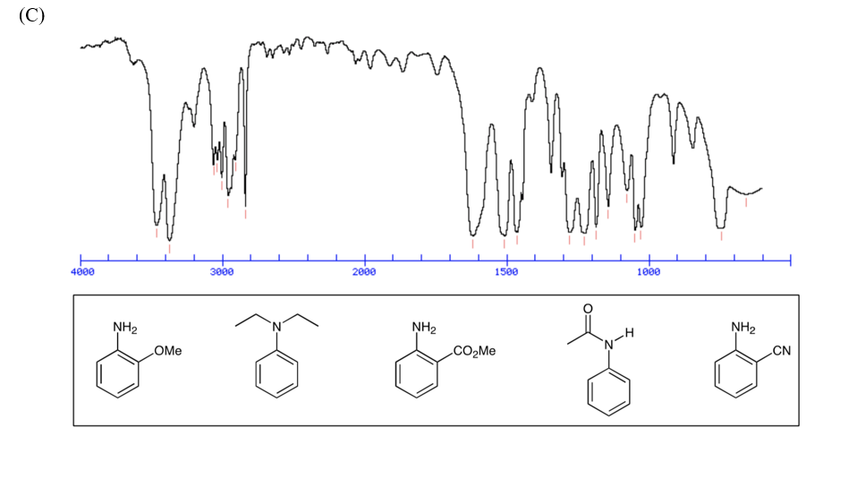 Solved Match Each Of The Following Ir Spectra To The Correct 