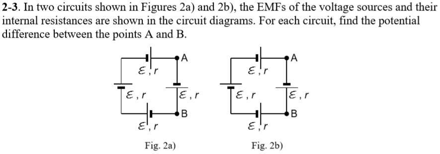 Solved 2-3. In two circuits shown in Figures 2a) and 2b), | Chegg.com