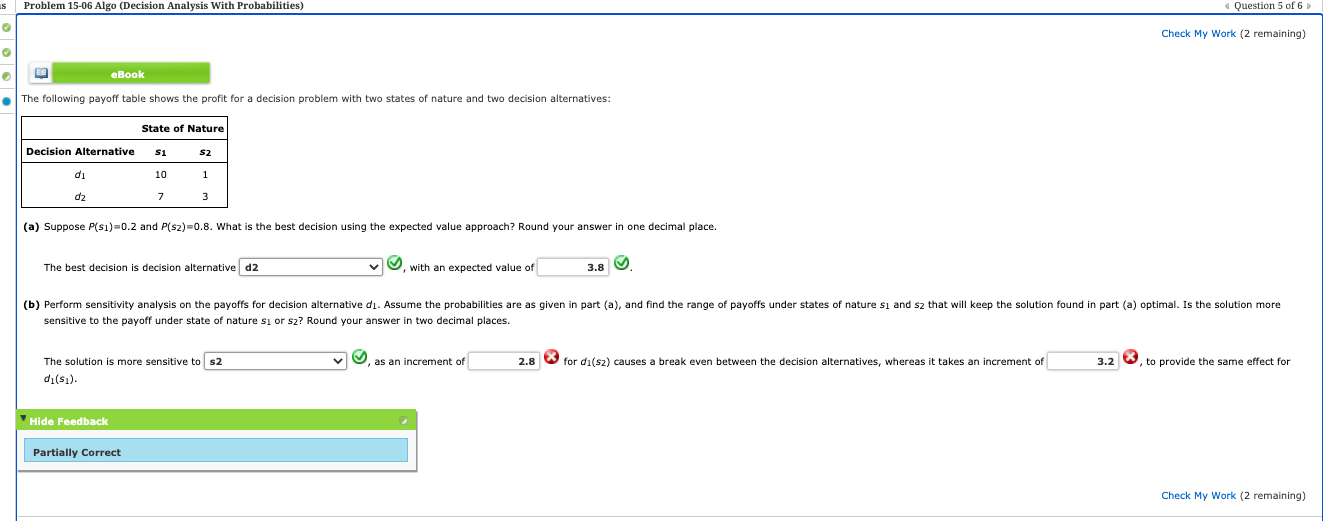 Solved us Problem 15-06 Algo (Decision Analysis With | Chegg.com