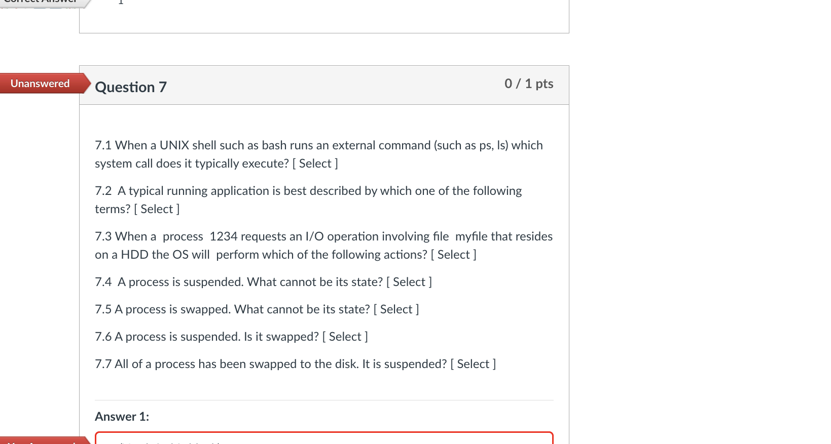 Solved es ments Unanswered Question 6 0/ 1 pts orations | Chegg.com