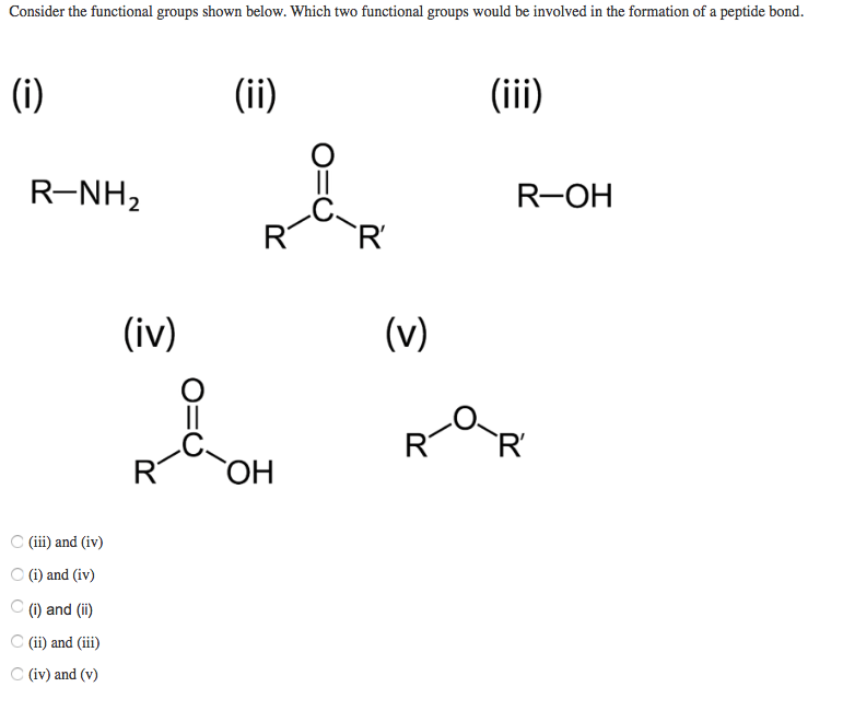 Solved Consider the functional groups shown below. Which two | Chegg.com