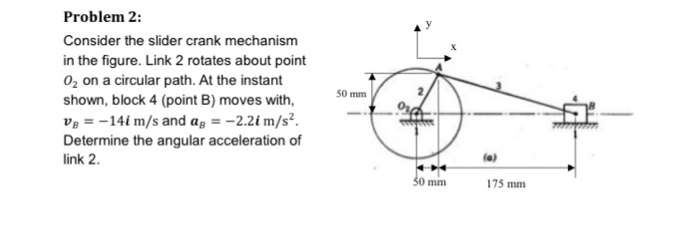 Solved Consider the slider crank mechanism in the figure. | Chegg.com