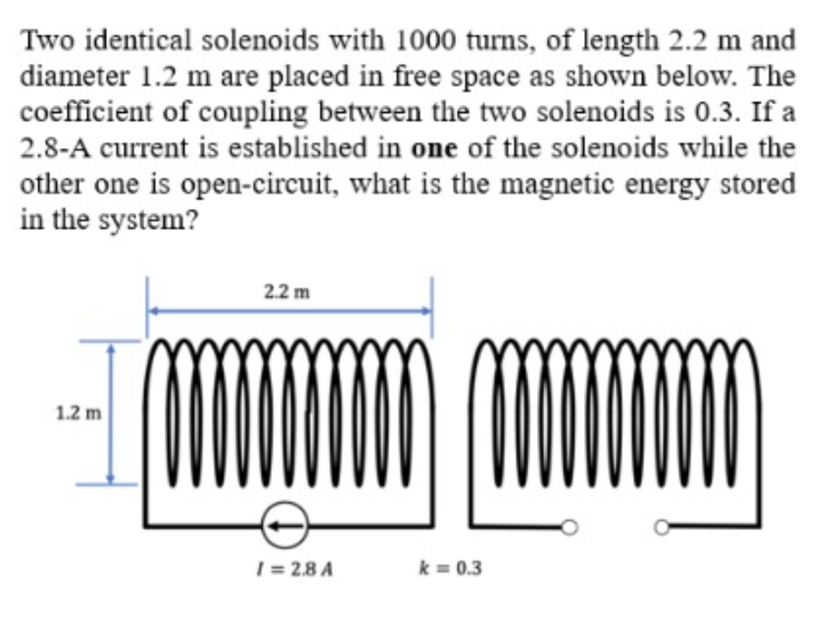 Solved Two identical solenoids with 1000 turns, of length