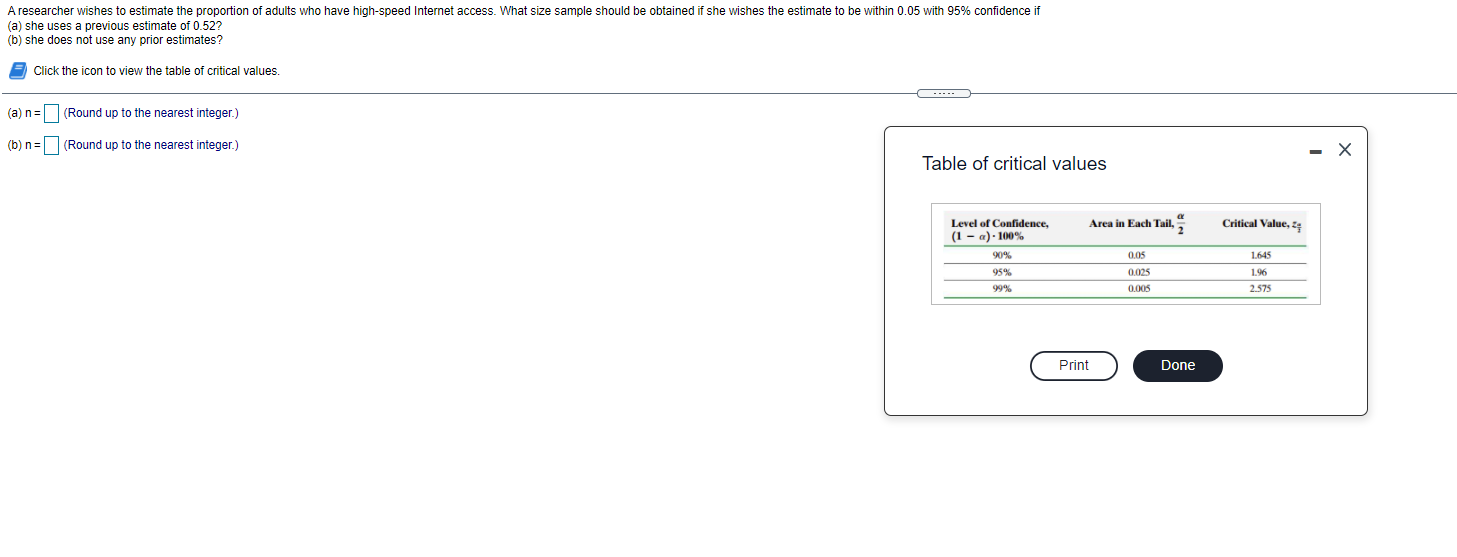 Solved A researcher wishes to estimate the proportion of