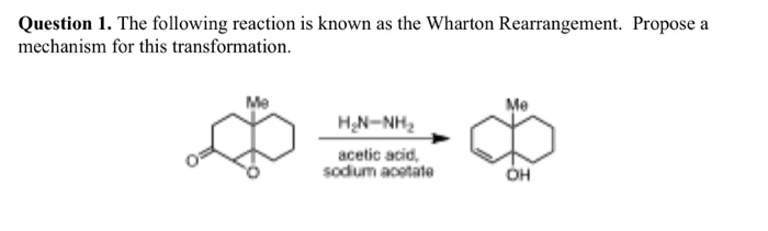 Solved Question 1. The following reaction is known as the | Chegg.com