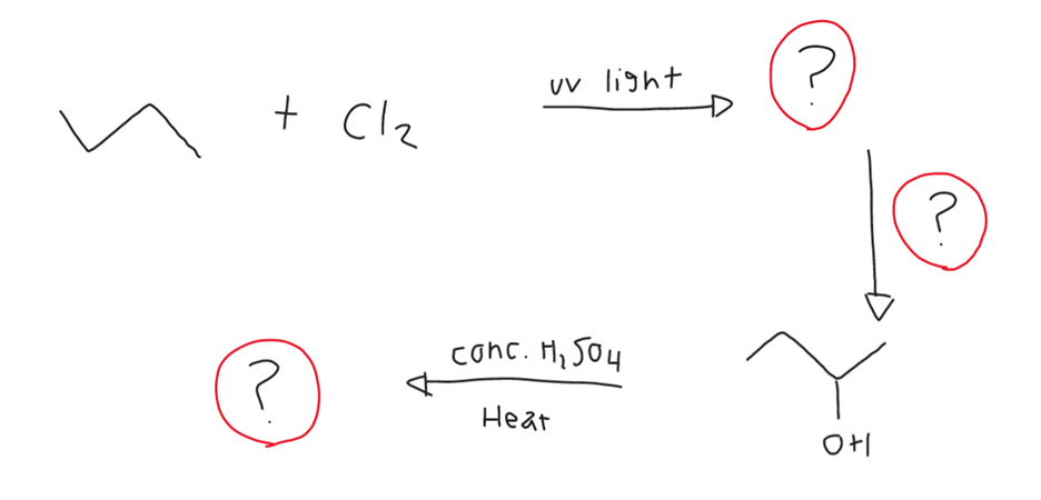 Solved ↷+Cl2 uv light ? ? ? | Chegg.com