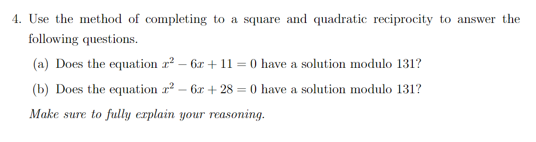4. Use the method of completing to a square and | Chegg.com