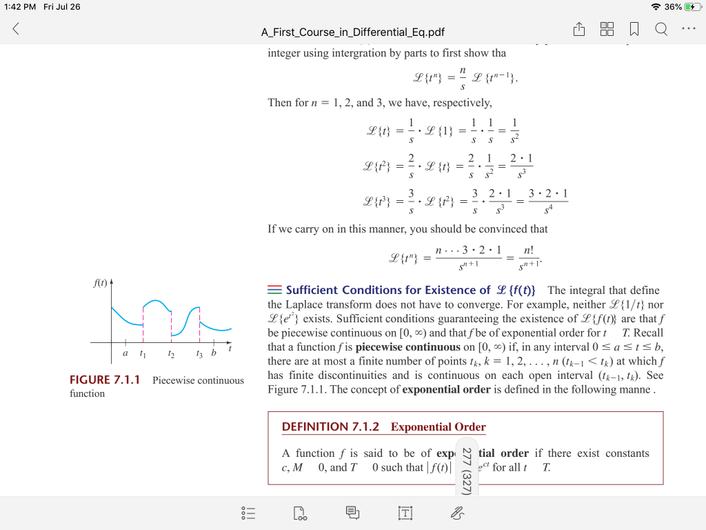 laplace transform of piecewise function