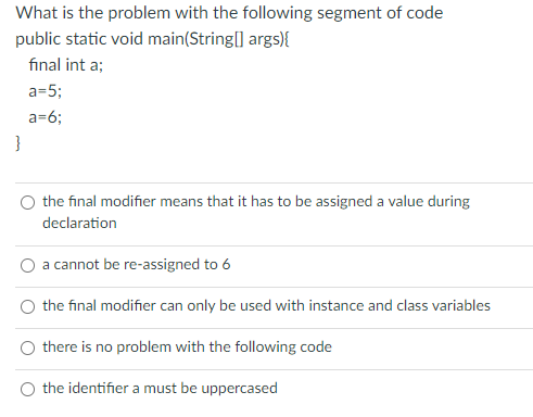 Solved What is the problem with the following segment of | Chegg.com