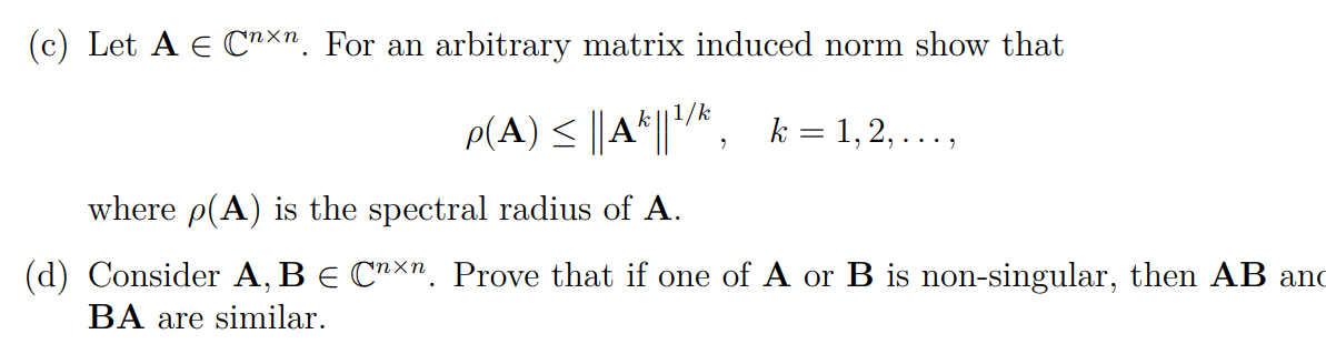 Solved (a) For a B e C, consider the matrix [1 2B 1 Show | Chegg.com