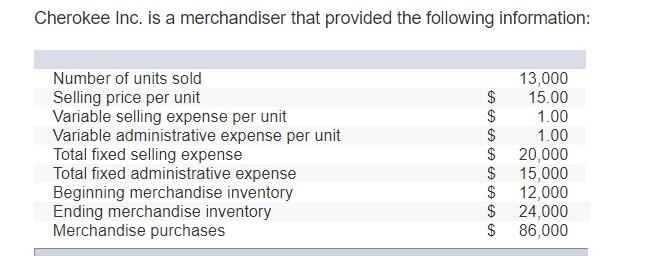 Solved Cherokee Inc. is a merchandiser that provided the | Chegg.com