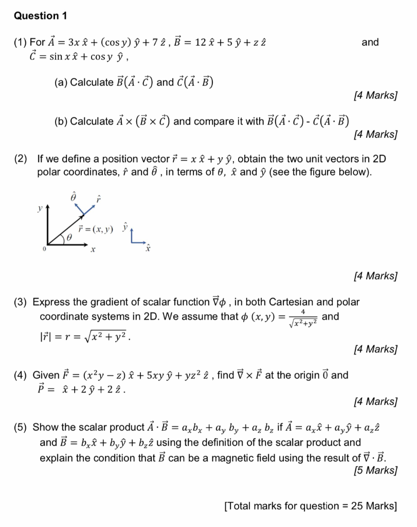 Solved Question 1 1 For A 3x 2 Cos Y Y 7 2 B Chegg Com