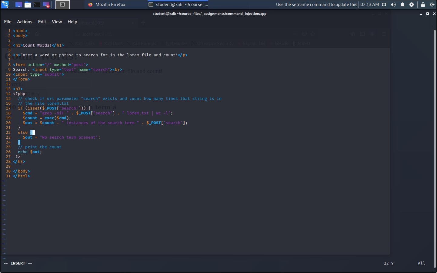 Solved Command Injection and Cross Site Scripting issue with | Chegg.com