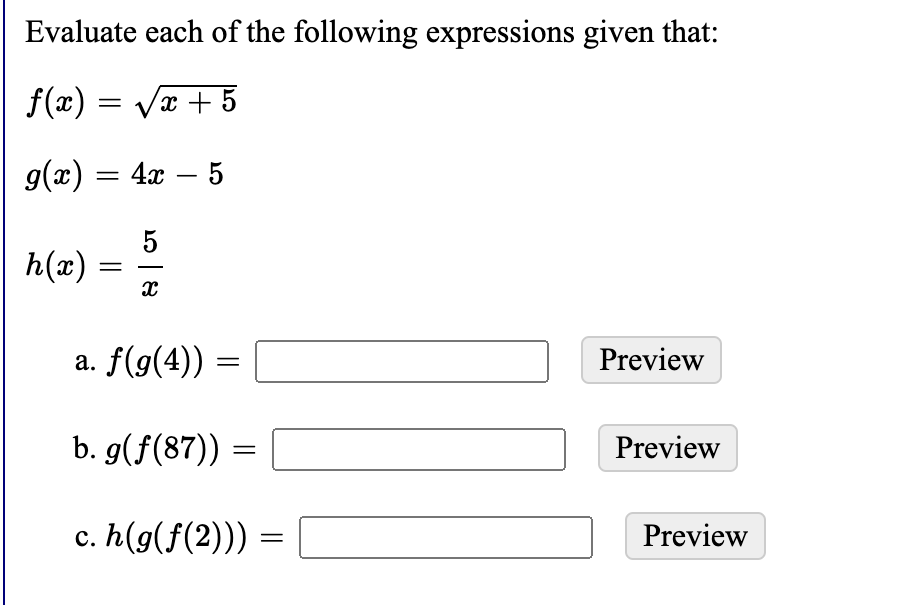 Solved Evaluate Each Of The Following Expressions Given | Chegg.com