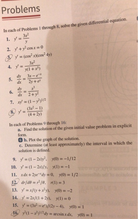 Solved Problems In Each Of Problems 1 Through 8 Solve The