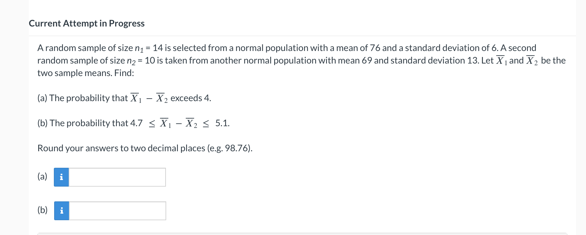 Solved A random sample of size n1=14 is selected from a | Chegg.com