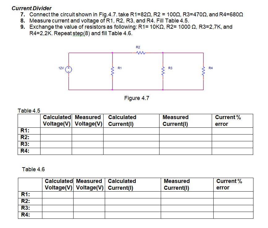Solved Current Divider 7. Connect the circuit shown in Fig. | Chegg.com
