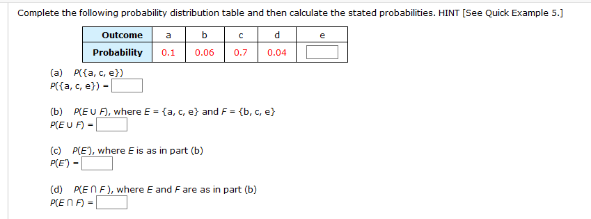 complete distribution probability following table solved transcribed problem text been