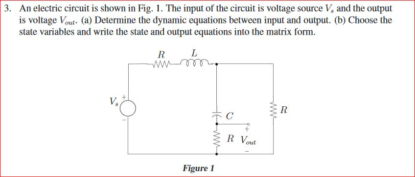 Solved 3. An electric circuit is shown in Fig. 1. The input | Chegg.com