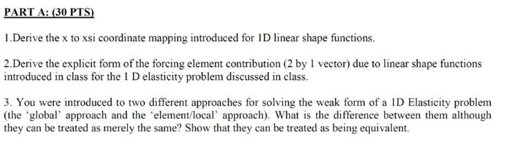 Solved PART A: (30 PTS) 1.Derive the x to xsi coordinate | Chegg.com