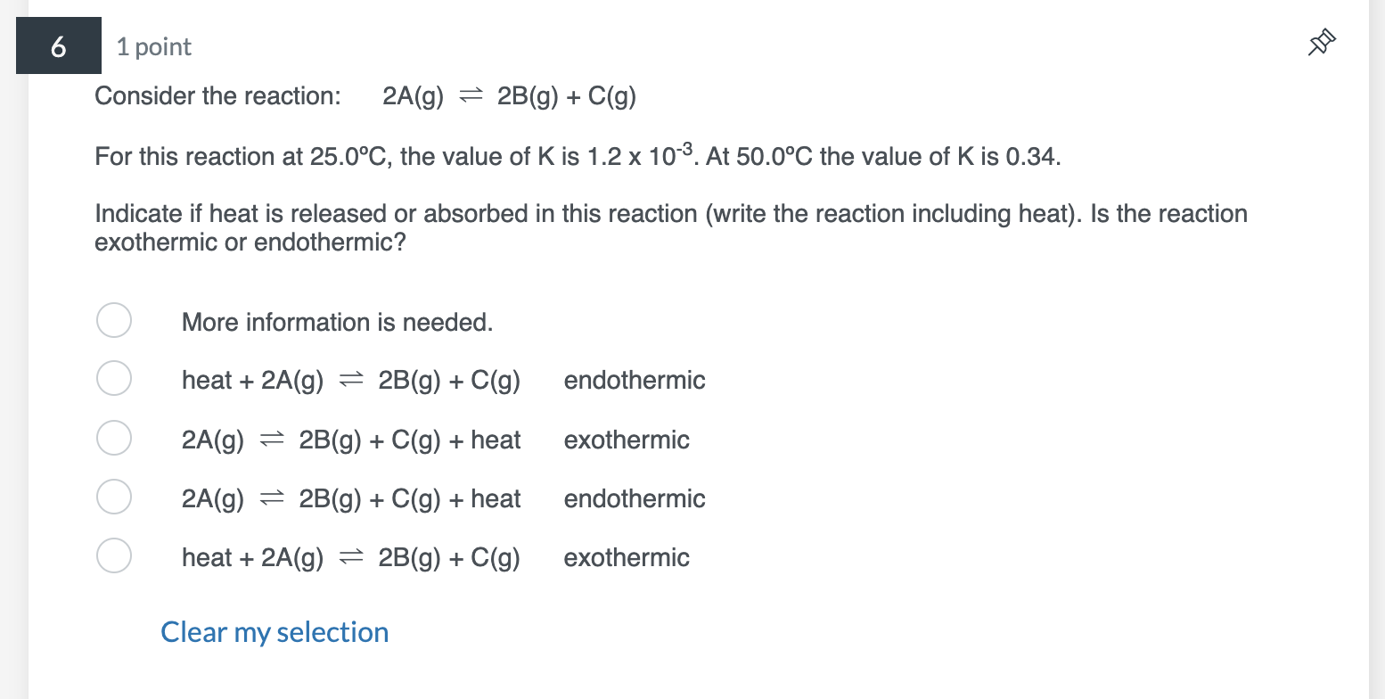 Solved Consider the reaction: 2 A( g)⇌2 B( g)+C(g) For this | Chegg.com