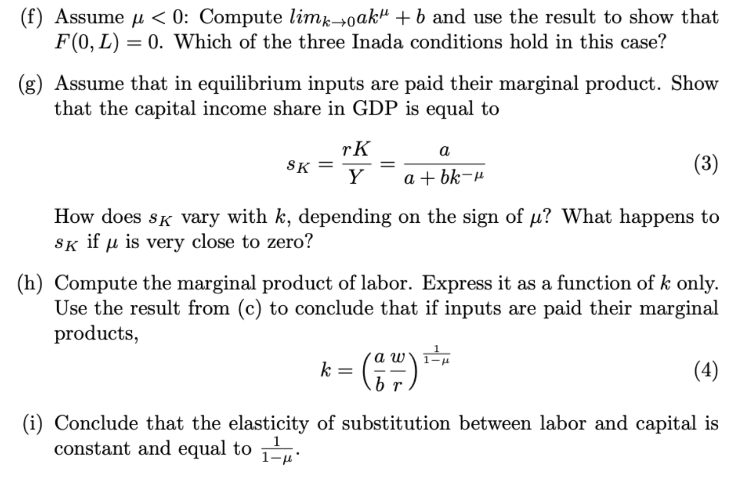 Solved Consider The Following Production Function: | Chegg.com