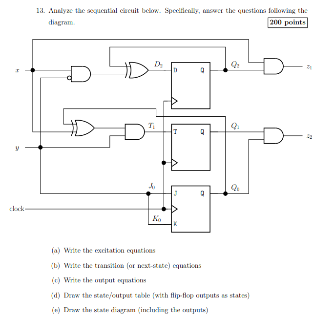 Solved 13. Analyze The Sequential Circuit Below. 