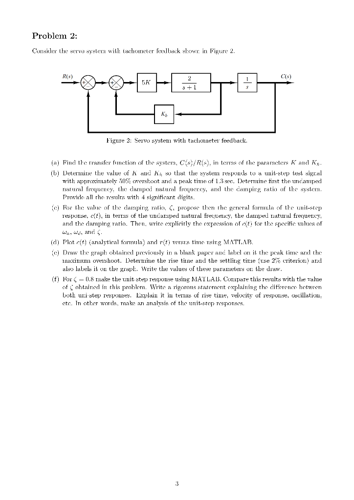 Solved Problem 1: Consider the system shown in Figure 1. T's | Chegg.com