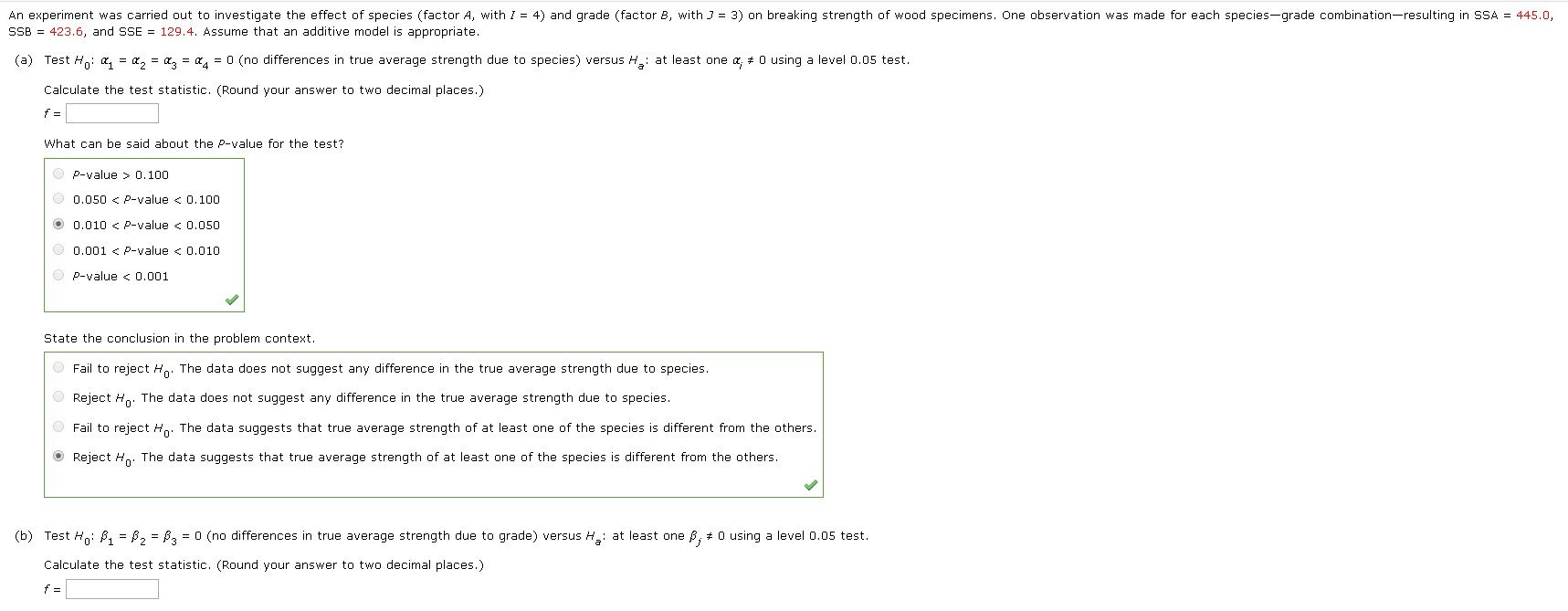 Solved An experiment was carried out to investigate the