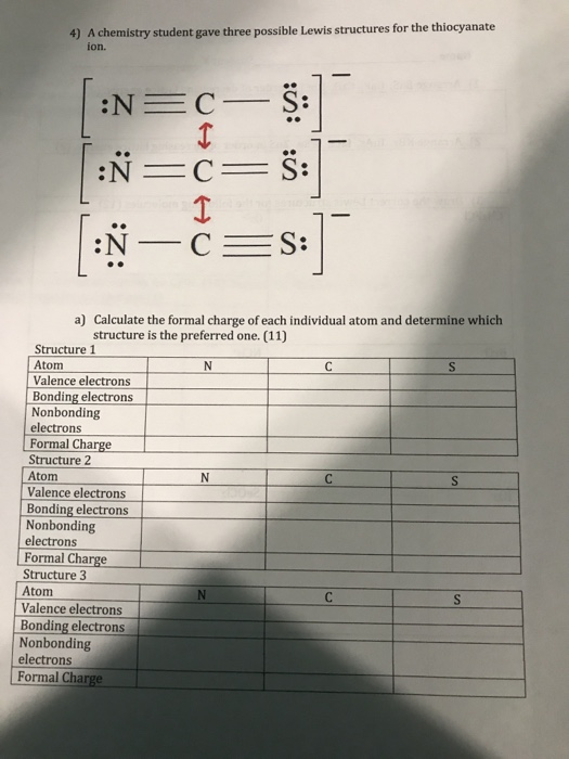 Solved A chemistry student gave three possible Lewis | Chegg.com